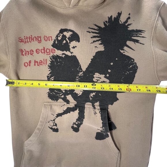 Independent Trading Co Hoodie Works Of Madness Sitting On The Edge Of Hell Small - Picture 9 of 12